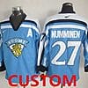 Custom Finland Jersey Name And Number Light Blue Vintage Throwback Team