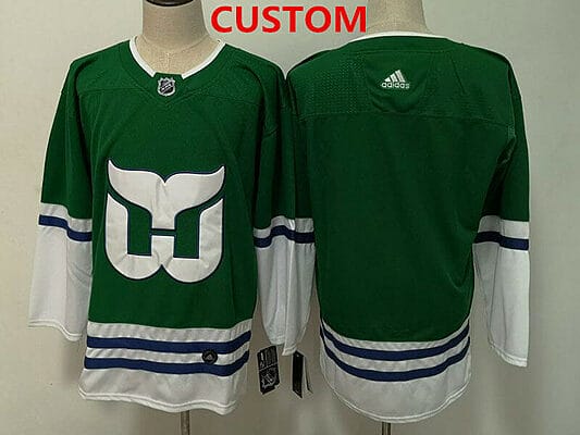 Custom Hartford Whalers Jersey Name And Number Green