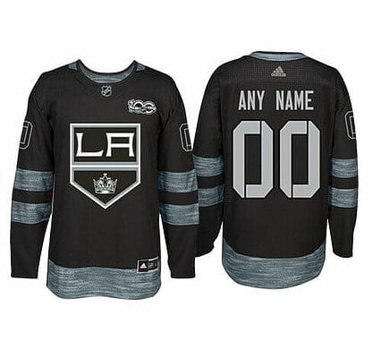 Custom Los Angeles Kings Jersey Name And Number 1917-2017 Black 100th Anniversary NHL