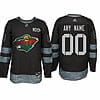 Custom Minnesota Wild Jersey Name And Number 1917-2017 Black 100th Anniversary NHL
