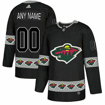 Custom Minnesota Wild Jersey Name And Number Black Team Logos Fashion