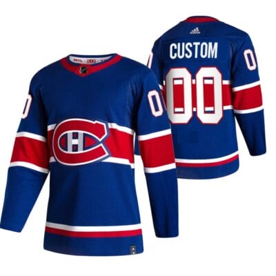 Custom Montreal Canadiens Jersey Name And Number 2020-21 Blue Reverse Retro Alternate NHL