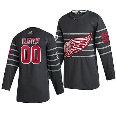 Custom NHL All-Star Jersey Name And Number 2020 Gray Game Detroit Red Wings