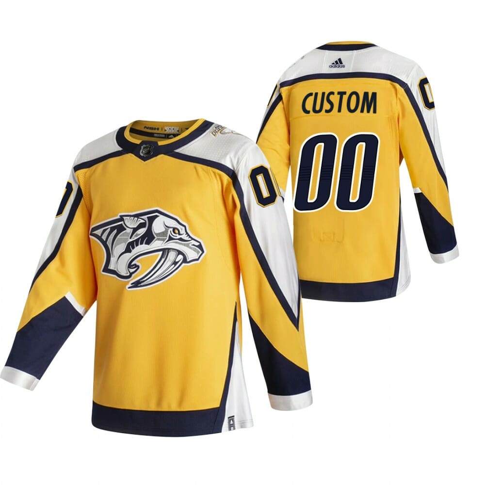 Custom Nashville Predators Jersey Name And Number 2020-21 Yellowa Reverse Retro Alternate NHL 1 Custom Nashville Predators Jersey Name And Number 2020-21 Yellow Reverse Retro Alternate NHL