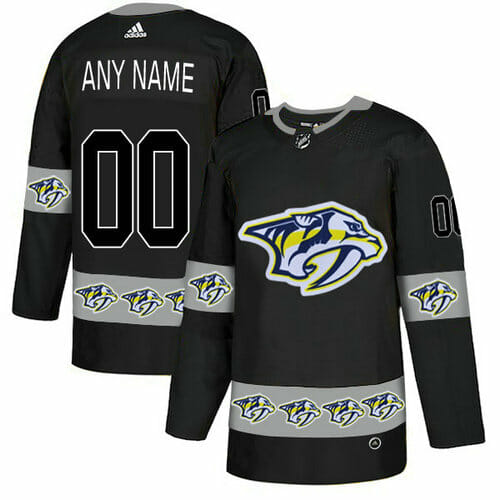 Custom Nashville Predators Jersey Name And Number Black Team Logos Fashion 1 Custom Nashville Predators Jersey Name And Number Black Team Logos Fashion