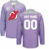 Custom New Jersey Devils Jersey Name And Number Purple Pink Reebok Hockey Fights Cancer Practice