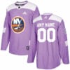 Custom New York Islanders Jersey Name And Number Purple Pink Hockey Fights Cancer Practice