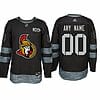 Custom Ottawa Senators Jersey Name And Number 1917-2017 Black 100th Anniversary NHL