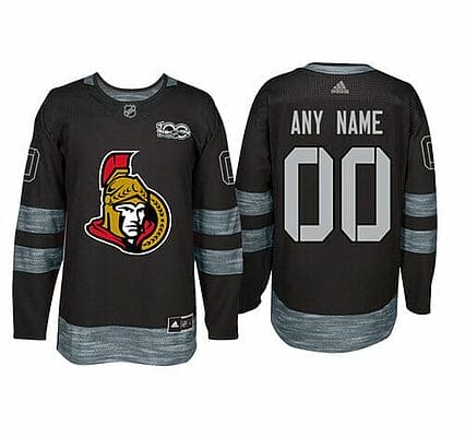 Custom Ottawa Senators Jersey Name And Number 1917-2017 Black 100th Anniversary NHL
