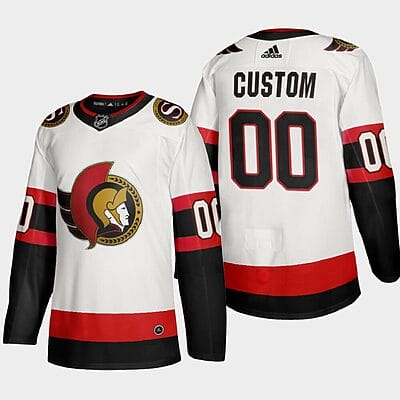 Custom Ottawa Senators Jersey Name And Number 2020-21 White Player Away NHL 6 Custom Ottawa Senators Jersey Name And Number 2020-21 White Player Away NHL
