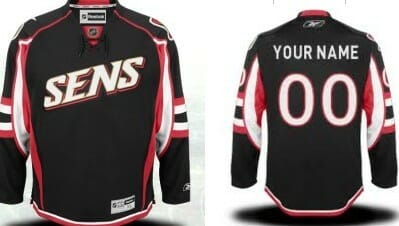 Custom Ottawa Senators Jersey Name And Number Black Third 6 Custom Ottawa Senators Jersey Name And Number Black Third