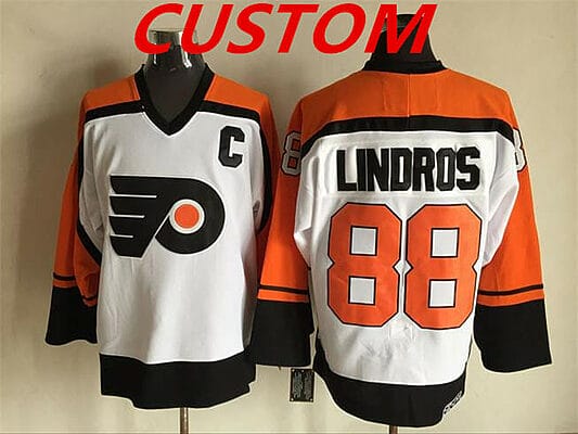Custom Philadelphia Flyers Jersey Name And Number White Orange CCM Throwback NHL Ice Hockey