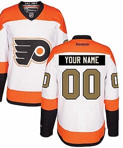 Custom Philadelphia Flyers Jersey Name And Number White Third 50th Gold NHL Reebok Hockey
