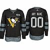 Custom Pittsburgh Penguins Jersey Name And Number 1917-2017 Black 100th Anniversary NHL