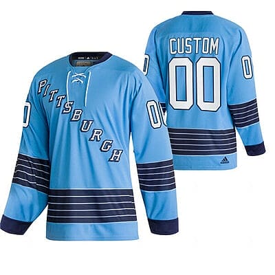 Custom Pittsburgh Penguins Jersey Name And Number 2022 Blue Classics