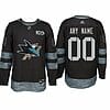 Custom San Jose Sharks Jersey Name And Number 1917-2017 Black 100th Anniversary NHL