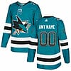 Custom San Jose Sharks Jersey Name And Number Teal Drift Fashion