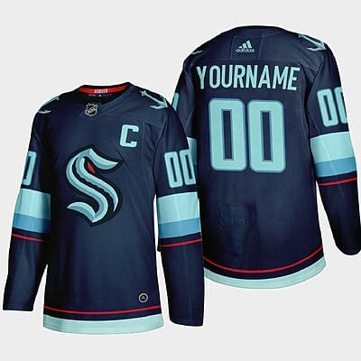 Custom Seattle Kraken Jersey Name And Number 2021-22 Navy Home NHL