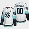 Custom Seattle Kraken Jersey Name And Number 2021-22 White Away NHL