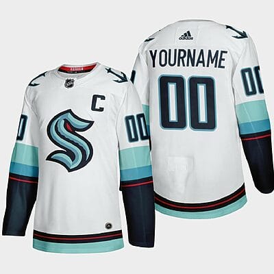 Custom Seattle Kraken Jersey Name And Number 2021-22 White Away NHL