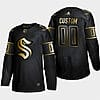 Custom Seattle Kraken Jersey Name And Number Black Golden Edition Limited NHL