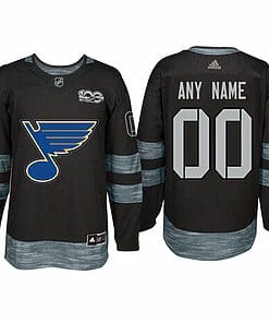 Custom St. Louis Blues Jersey Name And Number 1917-2017 Black 100th Anniversary NHL
