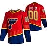 Custom St. Louis Blues Jersey Name And Number 2020-21 Red Reverse Retro Alternate NHL
