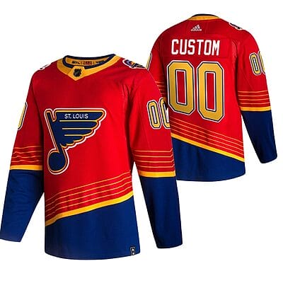 Custom St. Louis Blues Jersey Name And Number 2020-21 Red Reverse Retro Alternate NHL