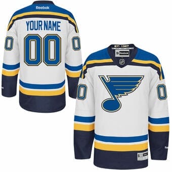 Custom St. Louis Blues Jersey Name And Number White Reebok Premier Away 6 Custom St. Louis Blues Jersey Name And Number White Reebok Premier Away