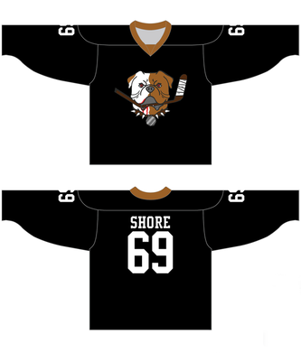 Custom Sudbury Bulldogs Jersey 69 Shore Black Hockey