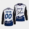 Custom Tampa Bay Lightning Jersey Name And Number 2022 White Reverse Retro