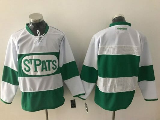 Custom Toronto Maple Leafs Jersey Name And Number 2017 White St. Patrick's Day Green Reebok Hockey