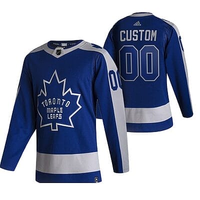 Custom Toronto Maple Leafs Jersey Name And Number 2020-21 Blue Reverse Retro Alternate NHL