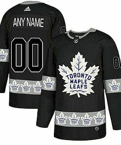 Custom Toronto Maple Leafs Jersey Name And Number Black Team Logos Fashion