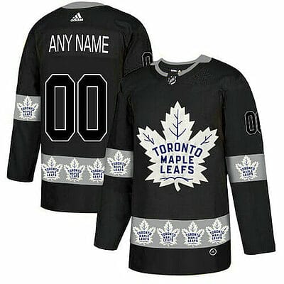 Custom Toronto Maple Leafs Jersey Name And Number Black Team Logos Fashion
