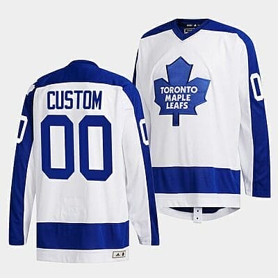 Custom Toronto Maple Leafs Jersey Name And Number White Classics Primary Logo