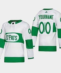 Custom Toronto Maple Leafs Jersey Name And Number White St. Pats Road Player