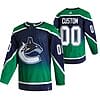 Custom Vancouver Canucks Jersey Name And Number 2020-21 Green Reverse Retro Alternate NHL
