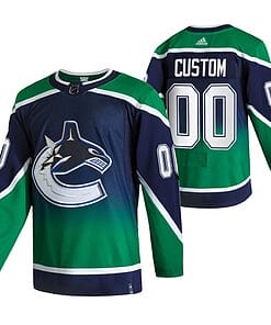Custom Vancouver Canucks Jersey Name And Number 2020-21 Green Reverse Retro Alternate NHL
