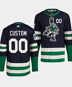 Custom Vancouver Canucks Jersey Name And Number 2022 Navy Reverse Retro