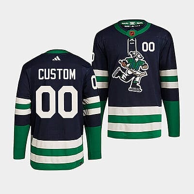 Custom Vancouver Canucks Jersey Name And Number 2022 Navy Reverse Retro