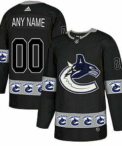 Custom Vancouver Canucks Jersey Name And Number Black Team Logos Fashion