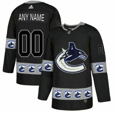 Custom Vancouver Canucks Jersey Name And Number Black Team Logos Fashion