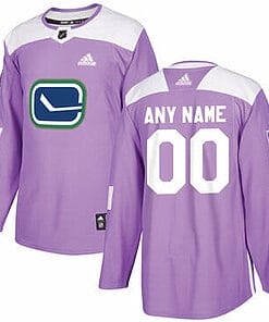 Custom Vancouver Canucks Jersey Name And Number Purple Pink Hockey Fights Cancer Practice