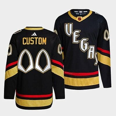 Custom Vegas Golden Knights Jersey Name And Number 2022 Black Reverse Retro 2.0
