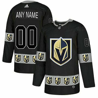 Custom Vegas Golden Knights Jersey Name And Number Black Team Logos Fashion