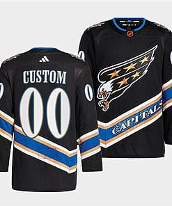 Custom Washington Capitals Jersey Name And Number 2022-23 Black Reverse Retro