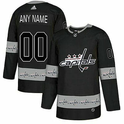 Custom Washington Capitals Jersey Name And Number Black Team Logos Fashion