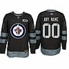 Custom Winnipeg Jets Jersey Name And Number 1917-2017 Black 100th Anniversary NHL