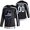 Custom Winnipeg Jets Jersey Name And Number 2020-21 Black Alternate Player NHL